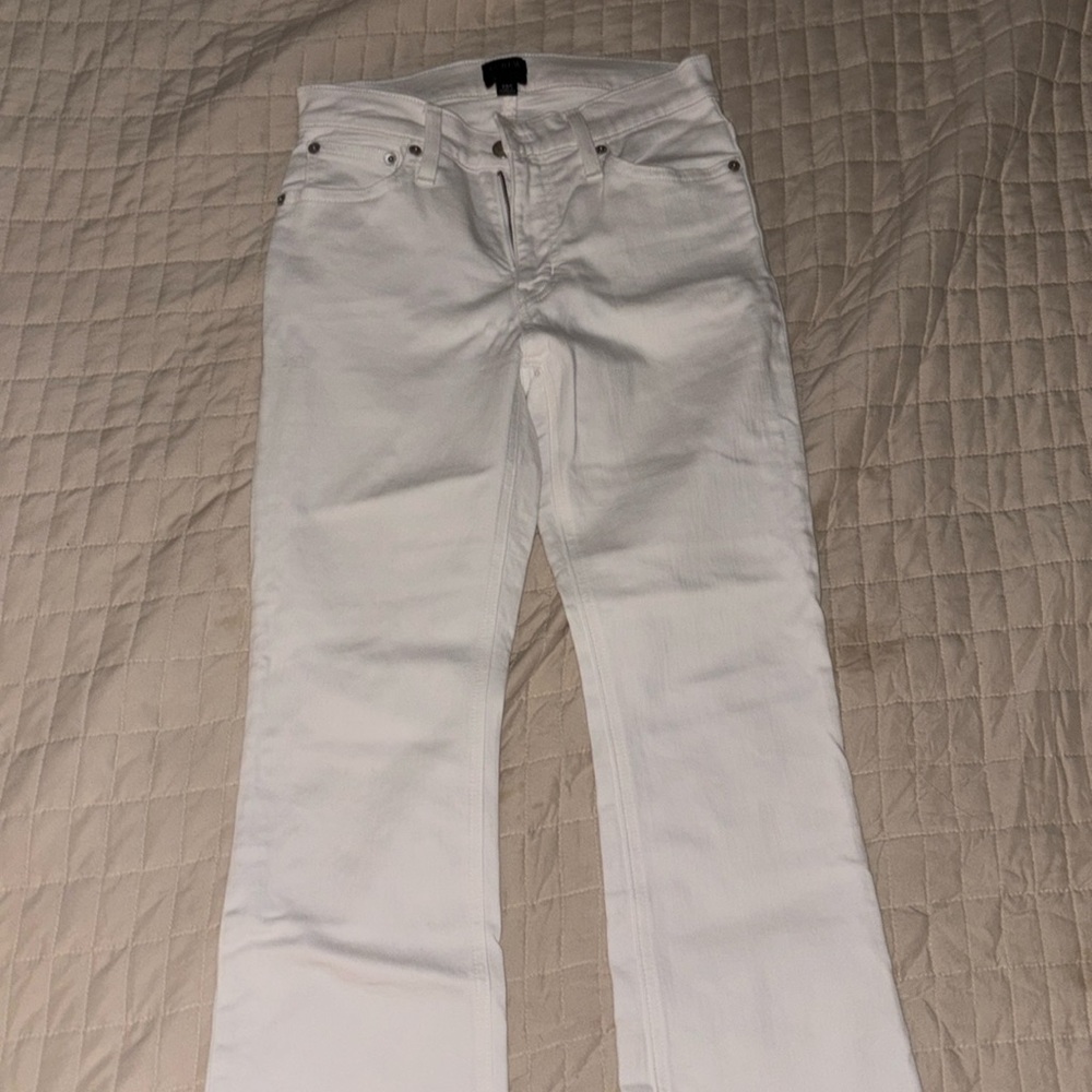 Jcrew High rise Crop flare 26 Petite White Jeans